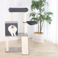 House de haute qualité Sisal Cat Tree House Grey Cat Furniture Pet Sratch Condo Post Tower